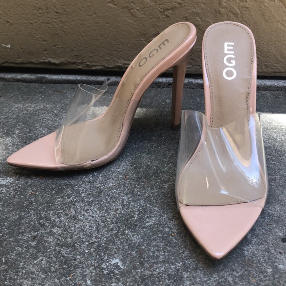 Plastic slip on heels